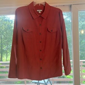 Burnt Orange “Suede” Button-Up